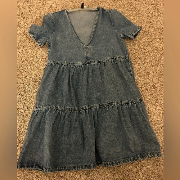 Short sleeve denim dress - Picture 1 of 3